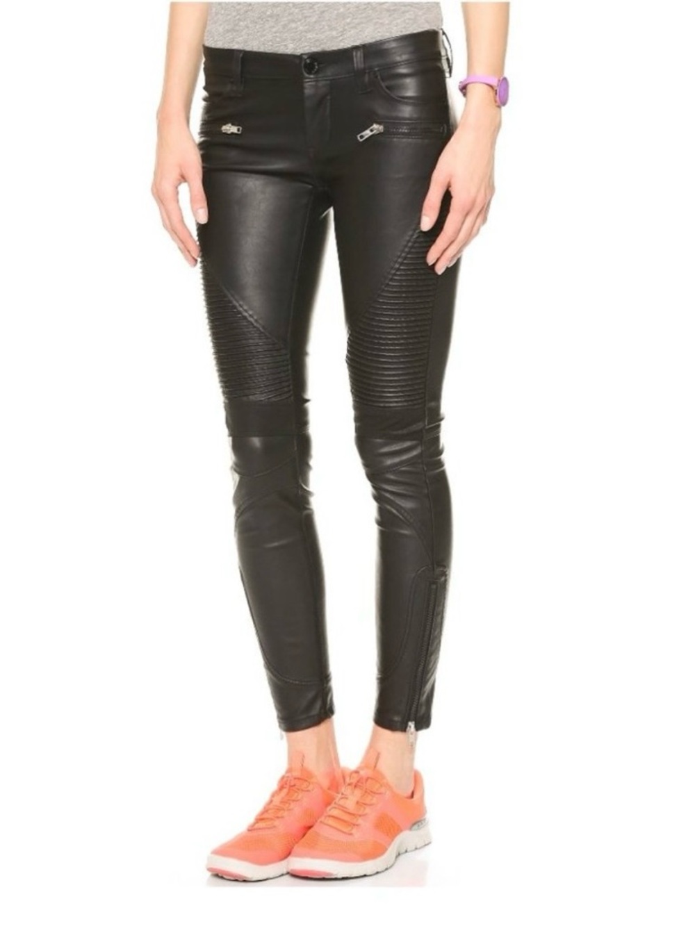 BLANKNYC Vegan Leather Moto Jeans pants size 28 black